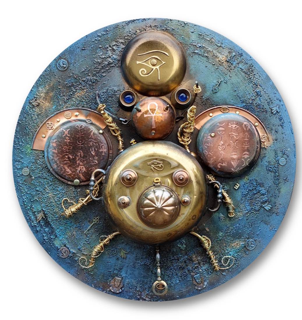 Mixed-media art object The Golden Scarab by Irina Gerhardt