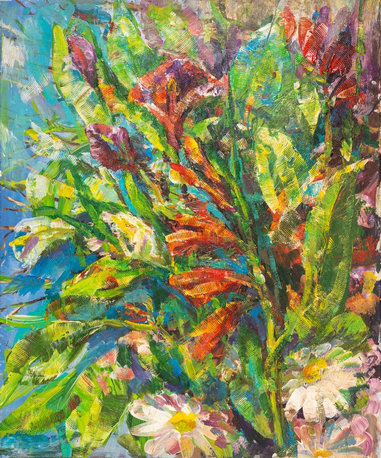 Gemälde Gladiolen und Kamille von Irina Gerhardt